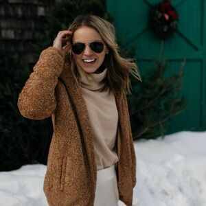 Dudley Stephens Brooklyn Bomber Brushed Fleece, Camel NWOT XS